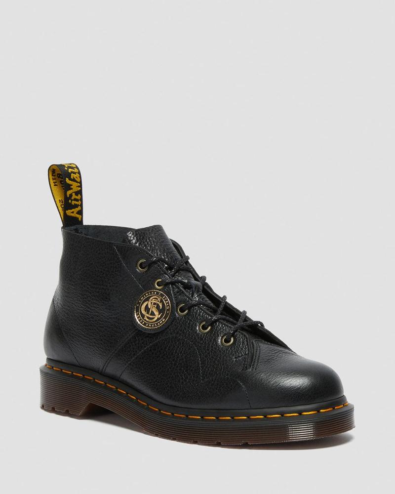 Dr Martens Church Buckingham Leren Apenlaarzen Heren Zwart | NL 263PJJ